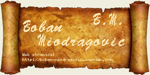 Boban Miodragović vizit kartica